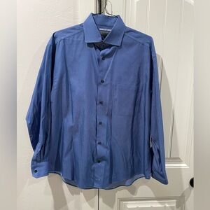 Johnston & Murphy Striped Blue Shirt
